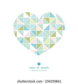 Vector colorful pastel triangle texture heart silhouette pattern frame