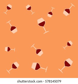 Vector colorful pattern of Bourgogne wine glass. Alcohol background. Cartoon style of vector illustration