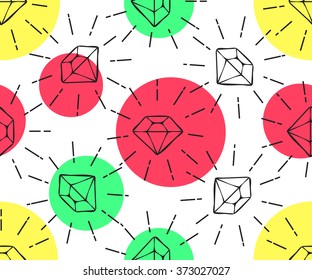 Vector colorful pattern with crystals