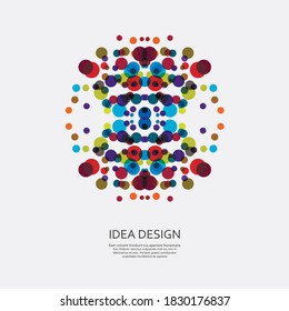Vector colorful pattern of dots. Circular ornament for design