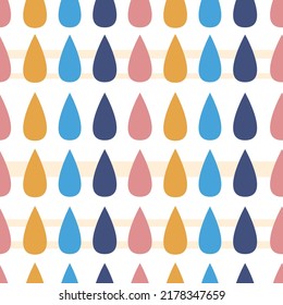 Vector colorful pattern with drops. Print for textile, nursery, wrapping paper, wallpaper
