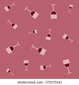 Vector colorful pattern of Languedoc et Roussilion wine glass. Alcohol background. Cartoon style of vector illustration