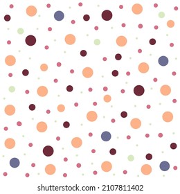 Vector colorful pattern with polka dot. Nice illustration for wrapping paper, background, textile.
