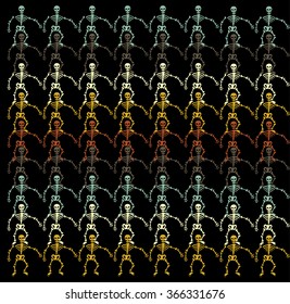 Vector colorful pattern Skeletons