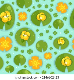 Vector colorful pattern of water lilies in the lake