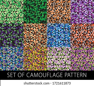 vector colorful patterns for all seasons. Set of camouflage Vector EPS SEAMLESS KHAKI. military background for army design art