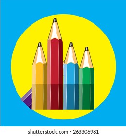 Vector colorful pencils.