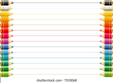 vector colorful pencils with lines