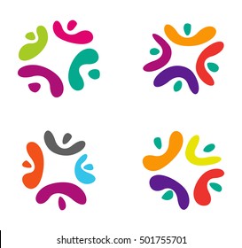Vector Colorful People Icon Template.
