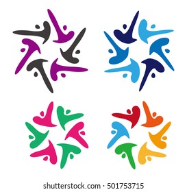 Vector colorful people logo template.