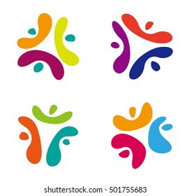 Vector Colorful People Logo Template.