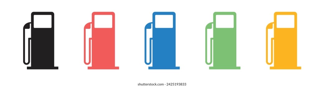 vector colorful petrol station icons