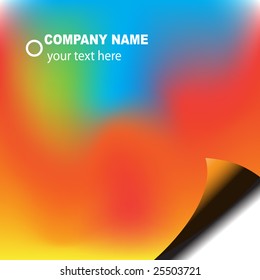 Vector - Colorful piece of paper with corner curl for background or template use