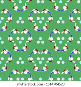 Vector Colorful Pills Seamless Pattern Isolated on Green Background. Medical Texture.