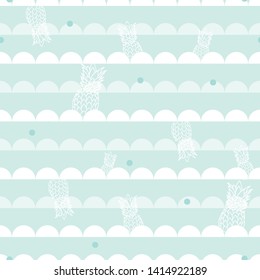Vector colorful pineapples summer tropical seamless pattern background. Great as a textile print, party invitation or packaging