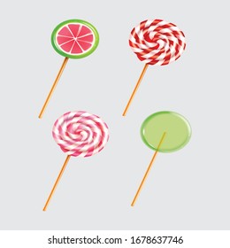 vector colorful pinwheel flat icons set.