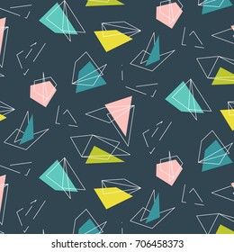 Vector colorful polygonal  fabric. Minimal simple decoration. Ethnic fashion cover with rectangles. Doodle surface funny contemporary design