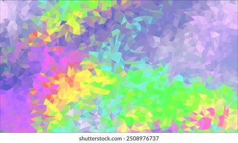 Vector de triángulos de mosaico poligonales coloridos. Vibrante diseño geométrico de baja poli con prisma facetado. Telón de fondo moderno.
