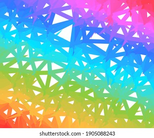 Vector colorful polygonal net rainbow background