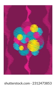 Vector colorful pom-pom flower. Perfect for home and office decor.