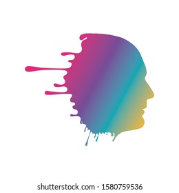 Vector colorful portrait on white background