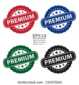 Vector : Colorful Premium Icon, Badge, Label or Sticker Isolated on White Background 