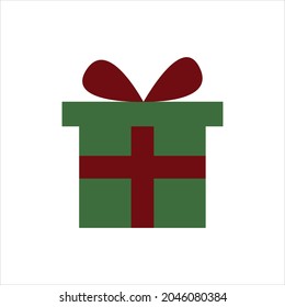 Vector colorful present icon for new year and birthday. 10 eps illustration of gift box. Trendy present logo for congratulation. 
