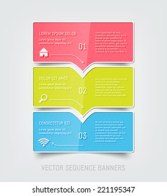 Vector colorful progress banners