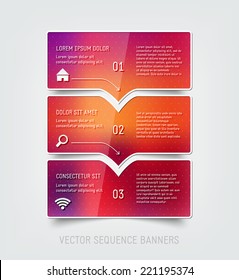 Vector colorful progress banners bright vibrant blurry background