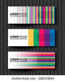 Vector colorful progress banners collection. set of colored vector rectangular banners