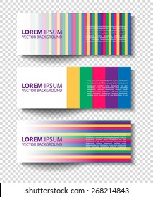 Vector colorful progress banners collection. set of colored vector rectangular banners