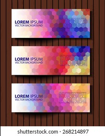 Vector colorful progress banners collection. set of colored vector rectangular banners
