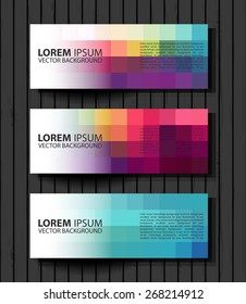 Vector colorful progress banners collection. set of colored vector rectangular banners