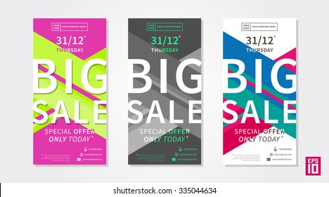 Vector colorful promotion banner Big Sale. Big Sale flyer template.