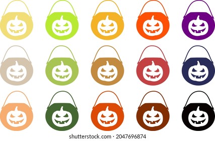 Vector of the colorful pumpkins