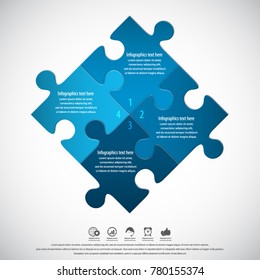 Vector colorful puzzle info graphics for your presentations