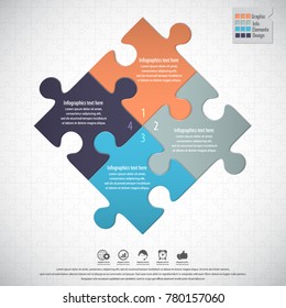 Vector colorful puzzle info graphics for your presentations