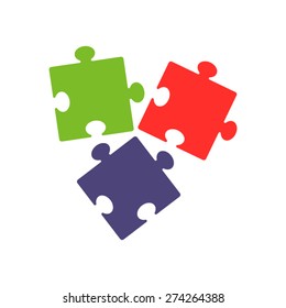 Vector colorful puzzles icon in flat design
