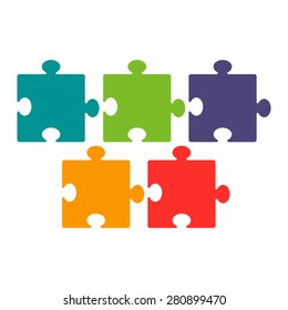 Vector colorful puzzles icon in flat design
