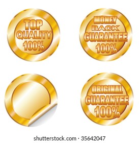 Calidad de color del VECTOR y etiquetas de oro de garantía