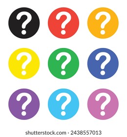 vector colorful question mark icons
