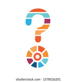 Vector colorful question mark on white background