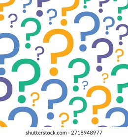 Vector Colorful Question Marks On White Background