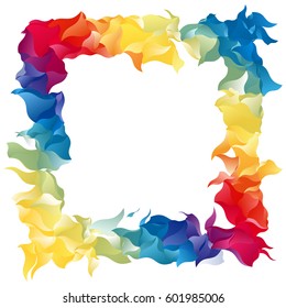 Vector Colorful Rainbow Abstract Mosaic Shape Border