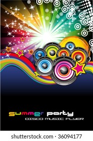 VECTOR Colorful Rainbow Abstract Music Background for Disco flyers