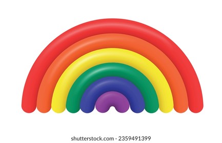 Ilustración vectorial 3d del arco iris colorido vectorial.
