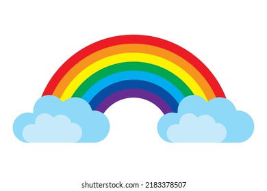 Vector Colorful Rainbow Symbol Blue Clouds Stock Vector (Royalty Free ...