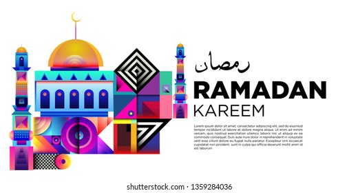 Vector colorful ramadan islamic greeting card and banner
