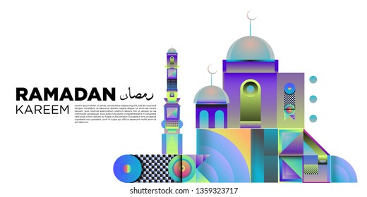 Vector colorful ramadan islamic greeting card and banner
