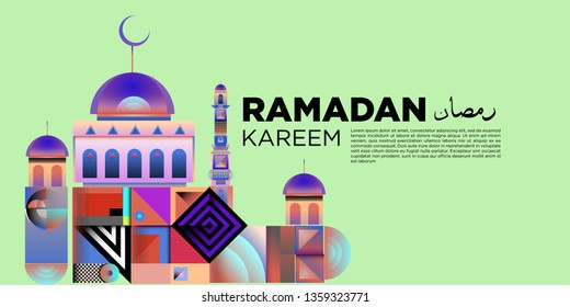 Vector colorful ramadan islamic greeting card and banner
